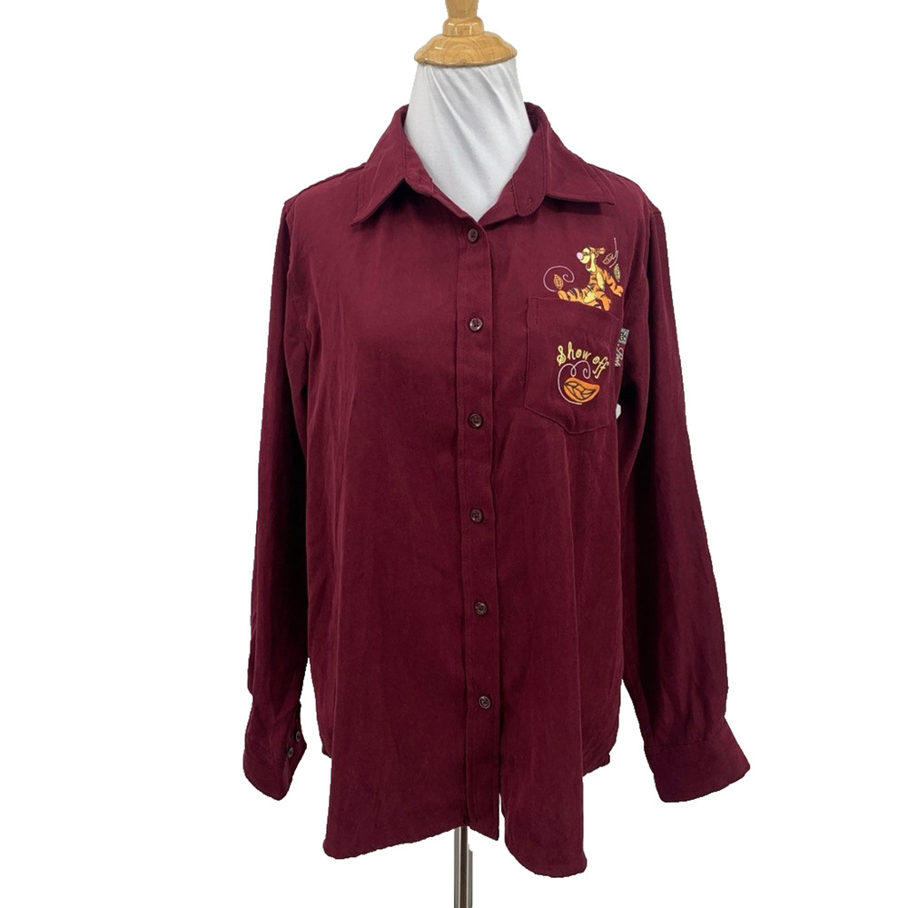 Disney Shirt Womens M Medium Garnet Tigger Show Off Winnie The Pooh Long Sleeve